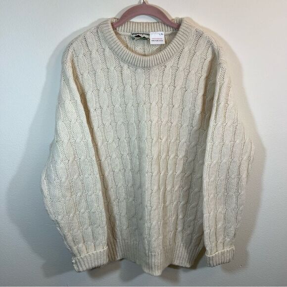Highland Craft Cream 100% Wool Scotland Sweater Men’s Medium - Picture 1 of 9